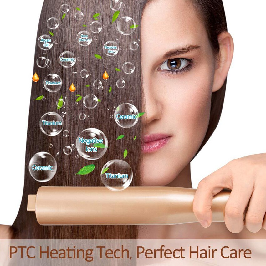Rizador de pelo eléctrico 2 en 1, máquina de ondas permanentes portátil, plancha plana, pinzas para el cabello, herramientas de estilismo