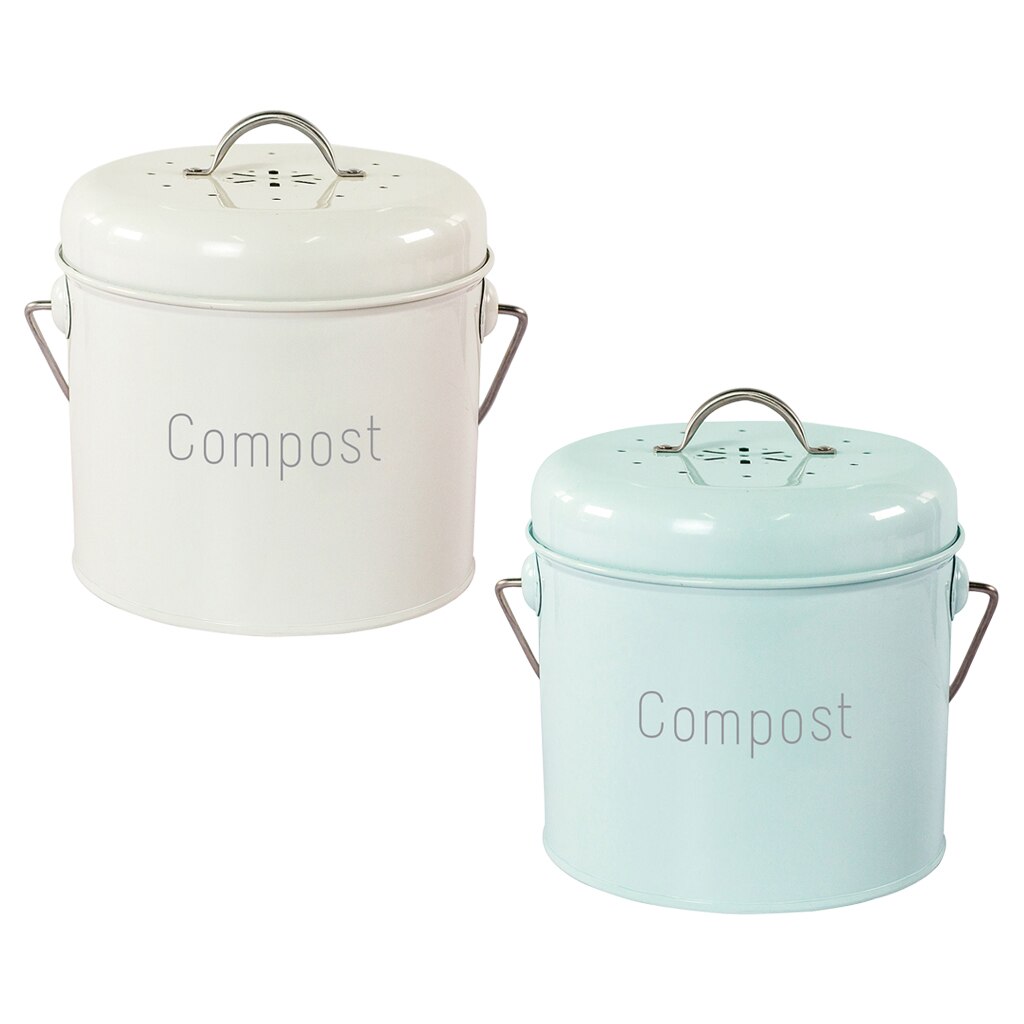 Garden Compost Bin Countertop Compost Caddy Bin with Carrying Handle Easy Clean