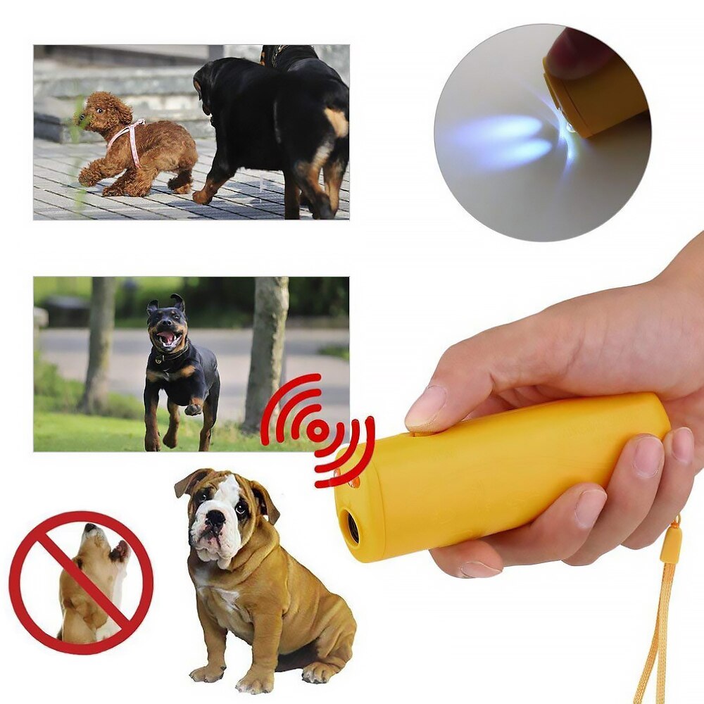 Hundeafviser anti gøen hundetræning enhed kæledyr træner med belysning ultralyd 3 in 1 anti gøen kæledyr forsyninger dp