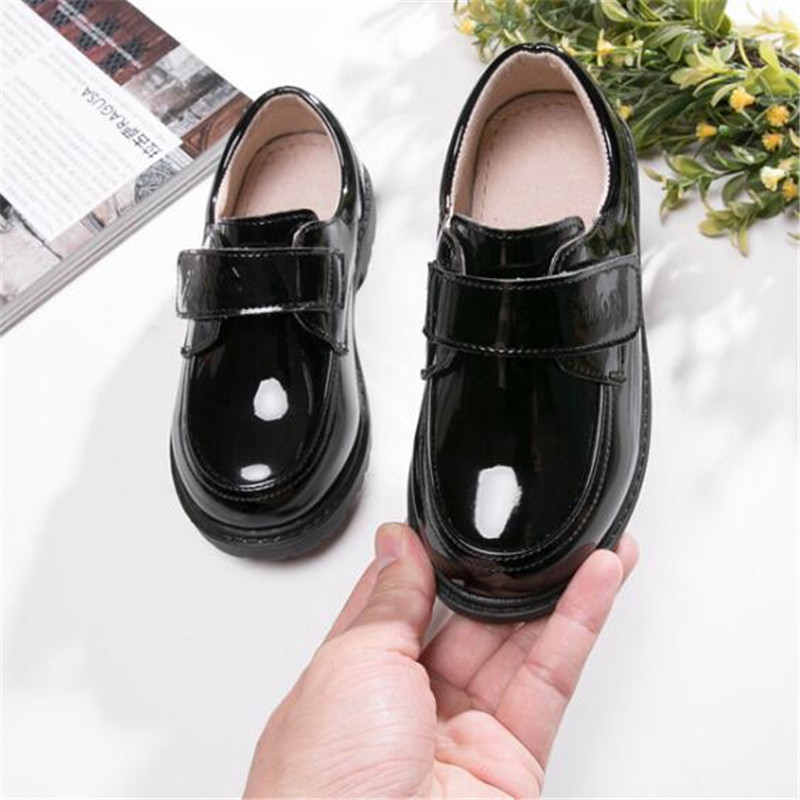 Weoneit Boys Leather Shoes Kids Wedding Party Graduation Black Formal Leather Shoes Children Sneakers for Boys CN 26-42