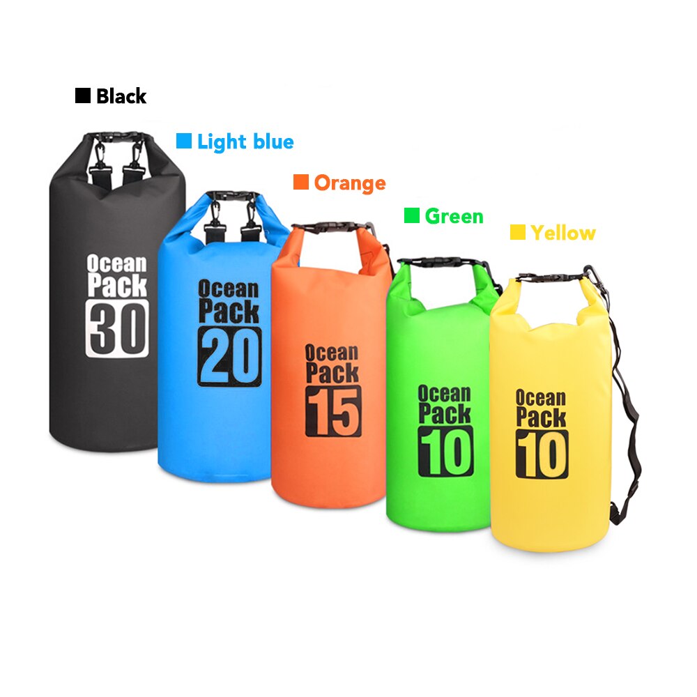 10L/15L/20L/30L Outdoor swimming Waterproof Bag Floating Bag Roll Top Sack for Kayaking Rafting Boating River Trekking Camping