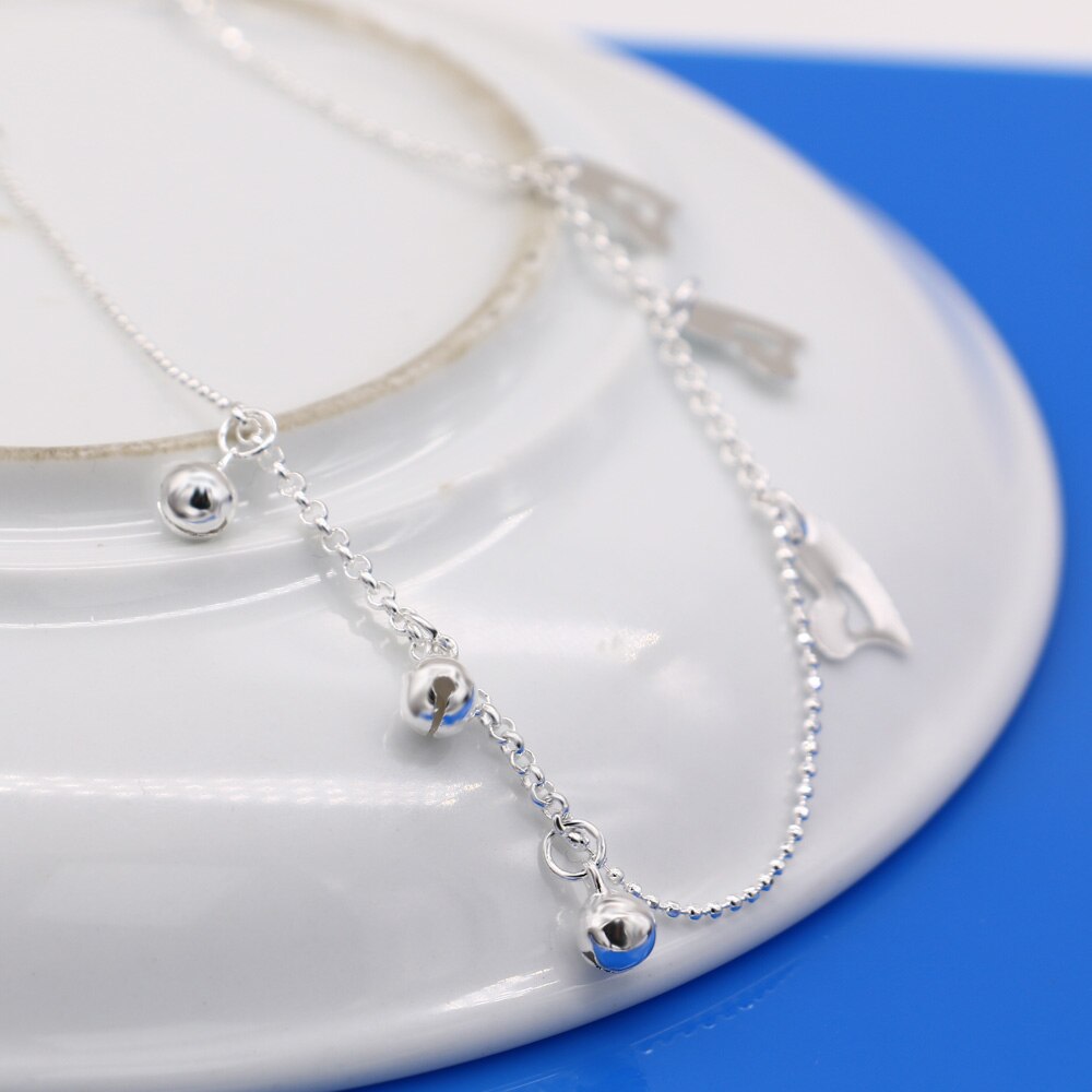 Neue mädchen 925 Sterling silber fußkettchen sommer beliebte schmuck mädchen füße zubehör echt silber kette nicht verblassen geburtstag präsentieren