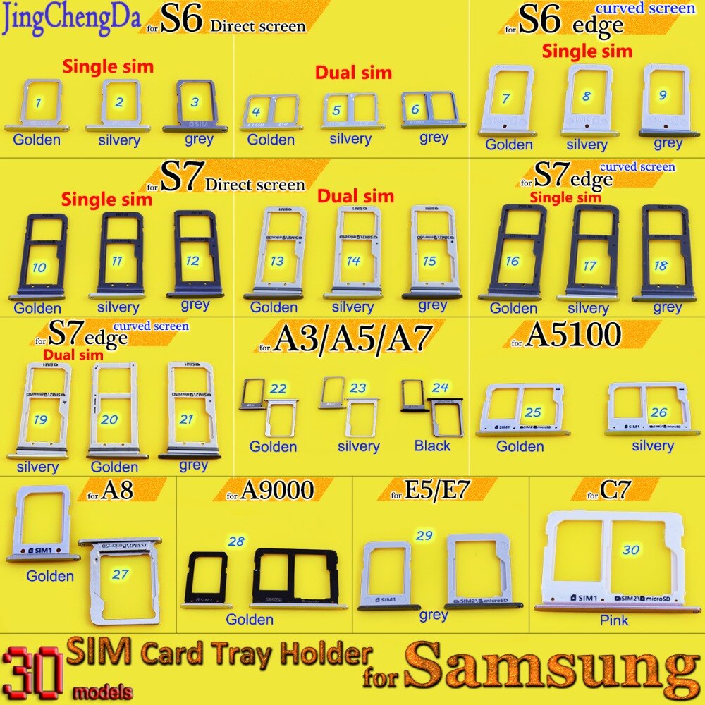 Dual/single SIM Card Tray Slot Holder for Samsung Galaxy A3 A310 A310F/A5 A510/A7 A710 A5 A7 A5100 A8 A9000 A9100 E5 E7 C7