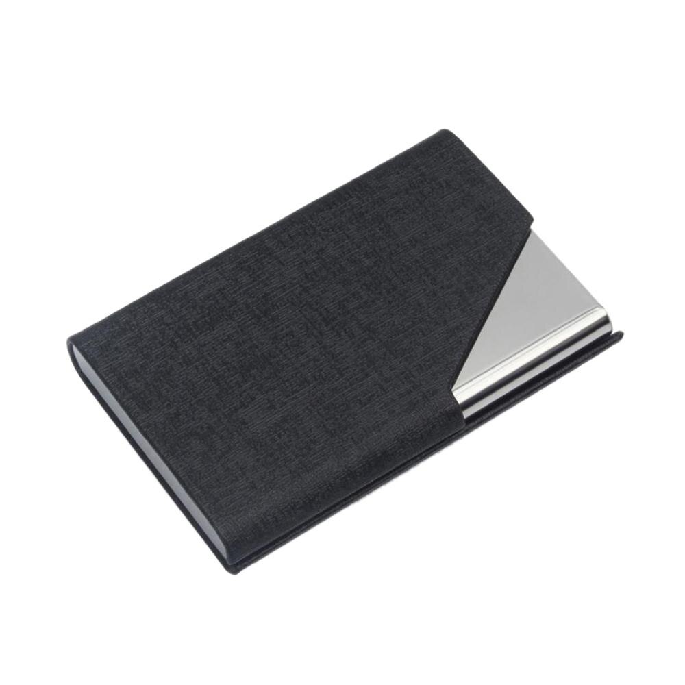 Metal Business Card Case Portable Holder Desktop Storage Business Simple And Calm: black