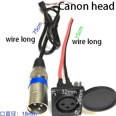 Lithium Li-Ion Batterij eBike e-bike Balance Auto Opladen Stopcontact Lader Interface Kabel Draad Connector GX12 T type canon: Canon male female
