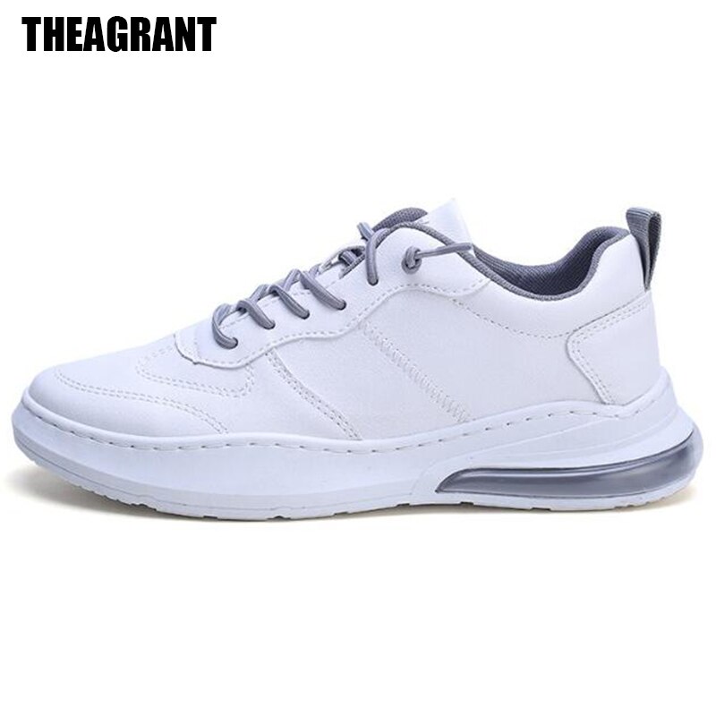 THEAGRANT Comfortable Casual Men Shoes Platform Sneakers For Male PU Leather Lace Up White Shoes Sneakers MSN2021
