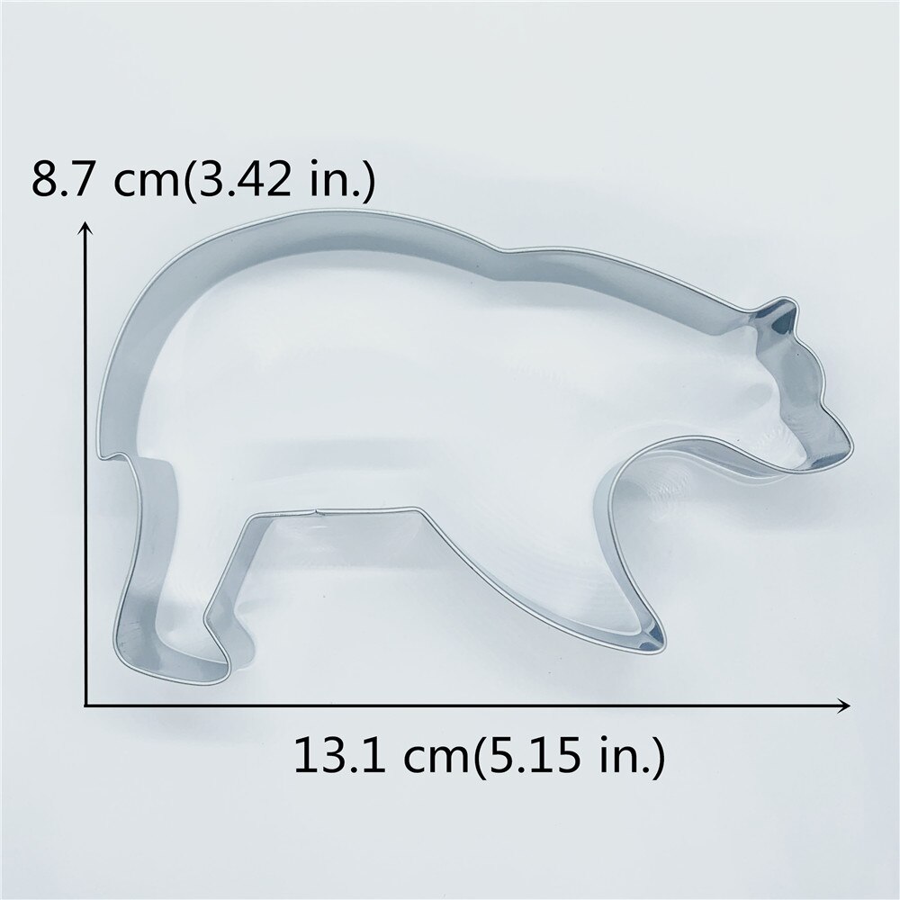 KENIAO Grizzly Bear Cookie Cutter Woodland Animal Fondant / Biscuit / Food Cutter for Kids - 13.1 x 8.7 cm - Stainless Steel