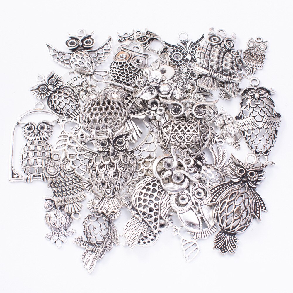 50g 100g mezclado encantos colgantes búho Animal para collares pulseras pulsera accesorios de bricolaje para la de joyería