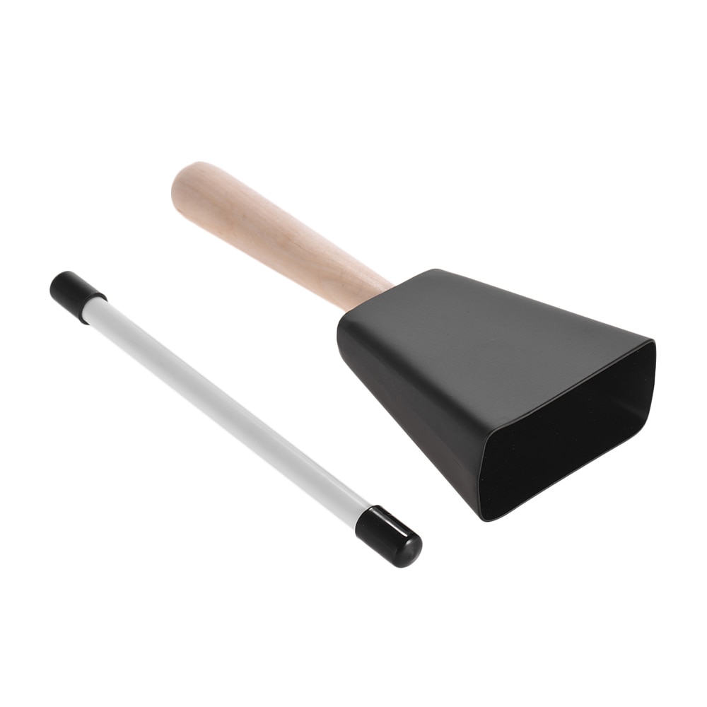 Metal Cowbell with Wooden Handle Mallet Percussion Instrument