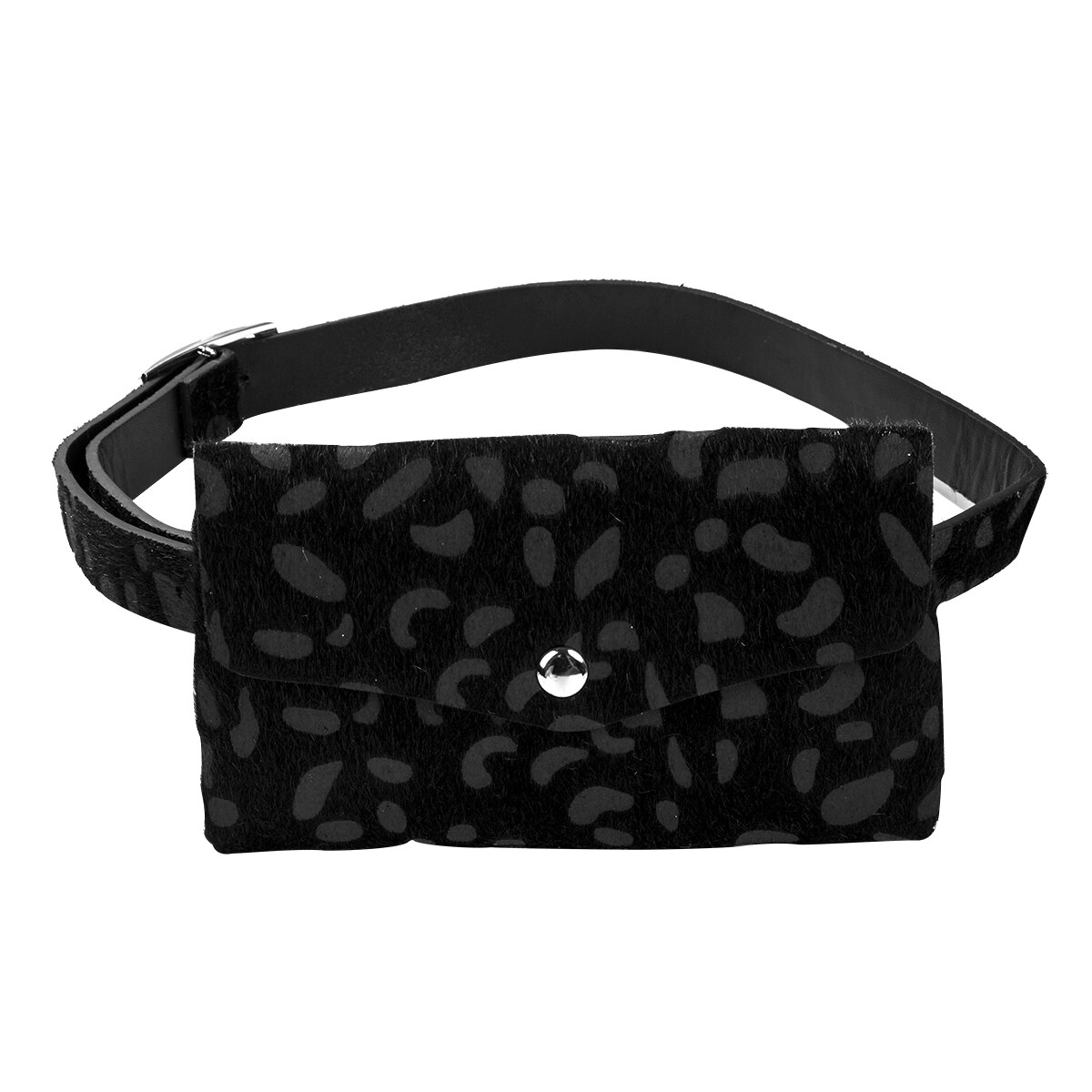 6 cores moda feminina leopardo cintura fanny pacote cinto bolsa bolsa de viagem feminina pequena bolsa cintura packs: Black