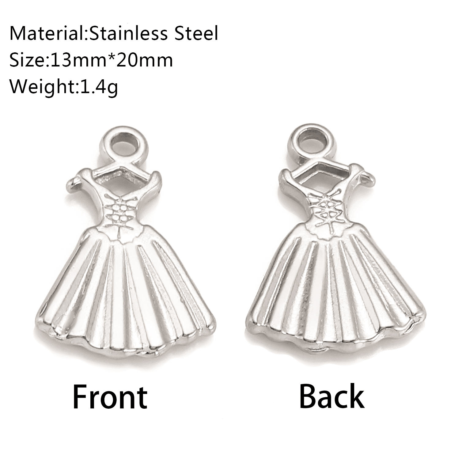 3 pezzi di ciondoli a forma di cuore/c lucchetto/trefoglio in acciaio inossidabile con simbolo della mano d'amore, non sbiadiscono, collana fai da te, braccialetto, creazione di gioielli: Oro-colore