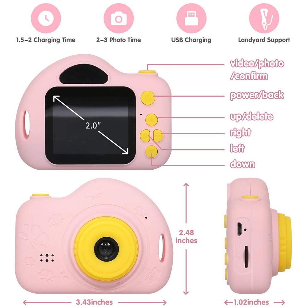 32GB Kids Digital Camera Portable Cartoon Mini Camera Sport Video Recorder Birthday For Children Camcorder With Card Reader