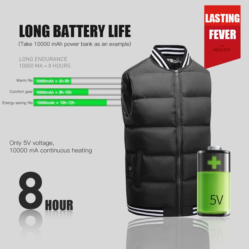 Black Heated Cloth Physiotherapy Electric Vest Heated Heated Pad Warm Winter Body Warmer Jacket Heated USB Thermal Clothing