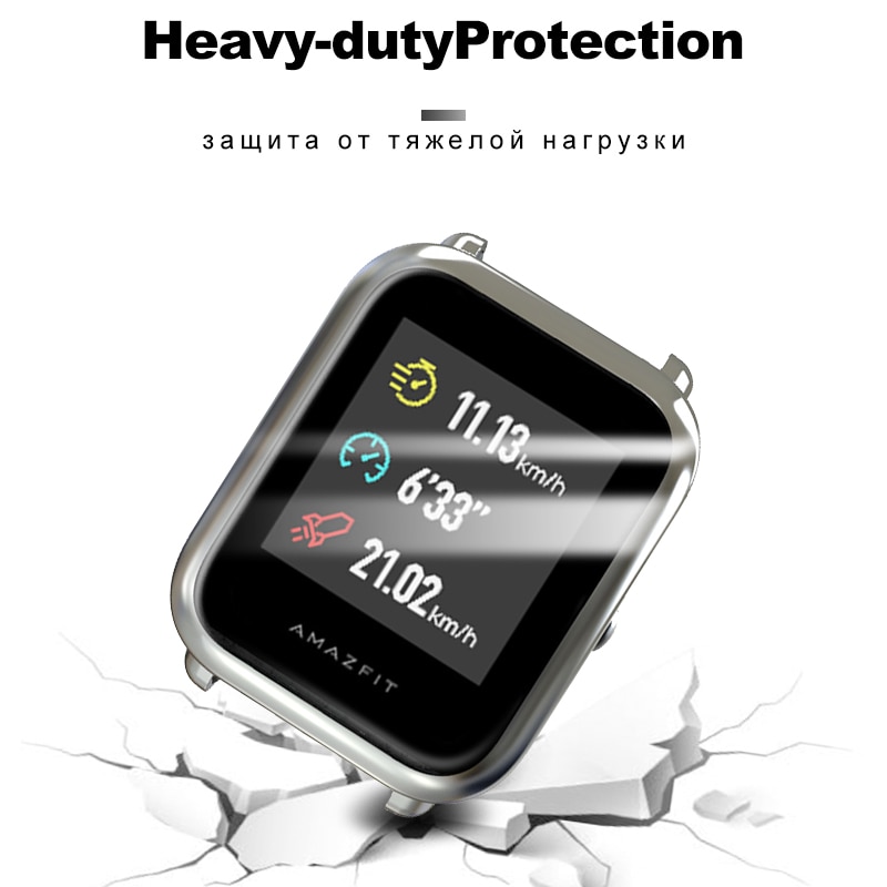 Bapick capa completa tpu macio pára-choques para xiaomi amazfit bip caso relógio inteligente protetor de tela para amazfit bip S lite caso acessórios