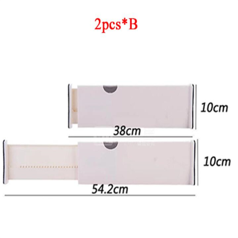 Adjustable Storage Drawers Divider Retractable Plastic Drawer Partition Holder Home Storage Clapboard Kitchen Organized: 2pcsB