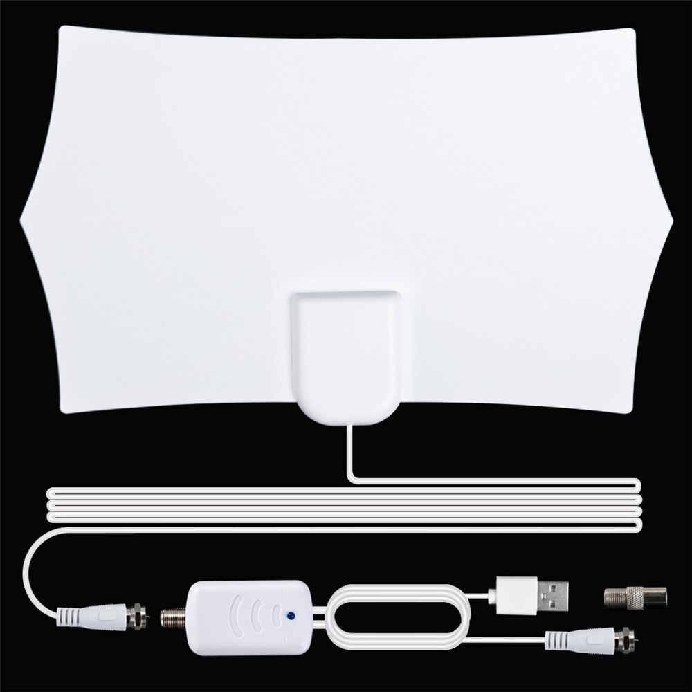 Kebidumei-antena Digital para TV HD 4K, receptor de señal HDTV 300 P para interiores, con rango de 1080 millas, amplificador para VHF UHF: White combination