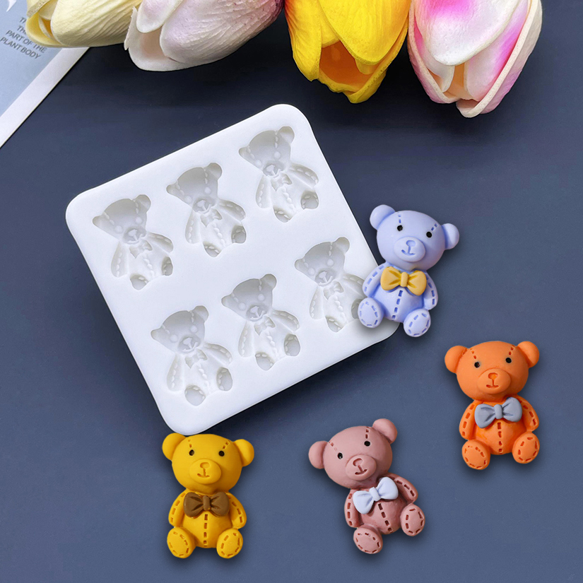 Bear Silicone Cake Baking Mold Sugarcraft Chocolate Cupcake Resin Tools Fondant Decorating Tools: Grey