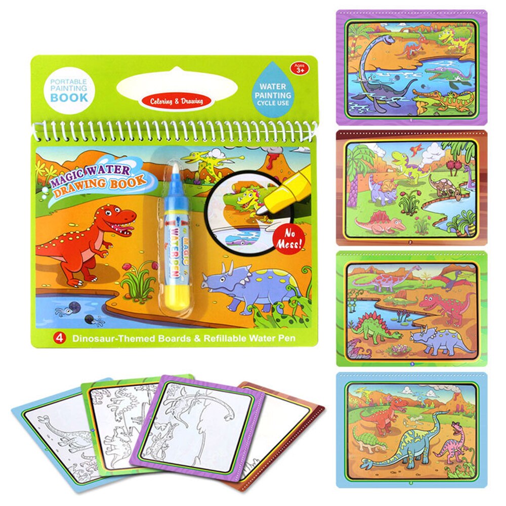 Mugoyrt Magic Water Drawing Kids Boek Kleuring Doodle & Magic Pen Tekening Speelgoed Vroegschoolse Educatie Voor Kinderen: Style 5
