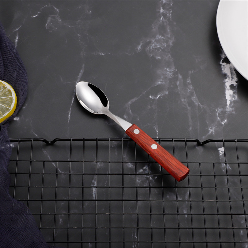 Keuken Houten Handvat Servies Rvs Bestek Set Luxe Lepels Vorken Messen Diner Set Koffie Servies