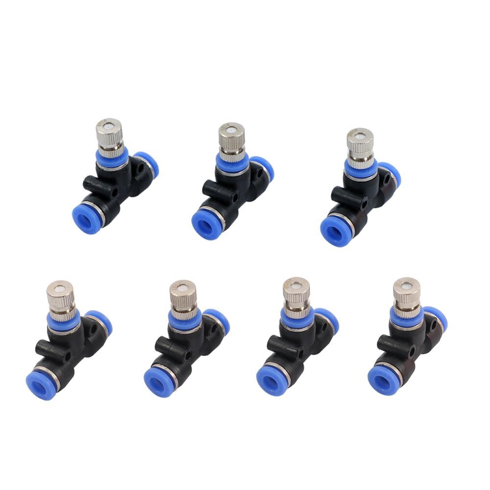 Niederdruck Beschlagen Düsen 0.1 ~ 0,6mm Öffnung 6mm T Stecker Garten Bauernhof Gewächshaus Bewässerung Befeuchten Kühlung Spritzgerät 6 stücke