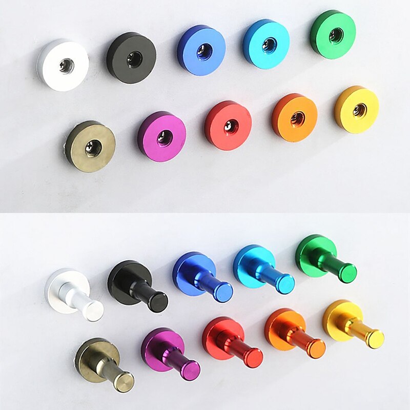10 Uds montado en la pared de Aluminio acabado Color caramelo ropa percha para albornoz, abrigo, Toalla baño ganchos Decoración de casa en 10 Color