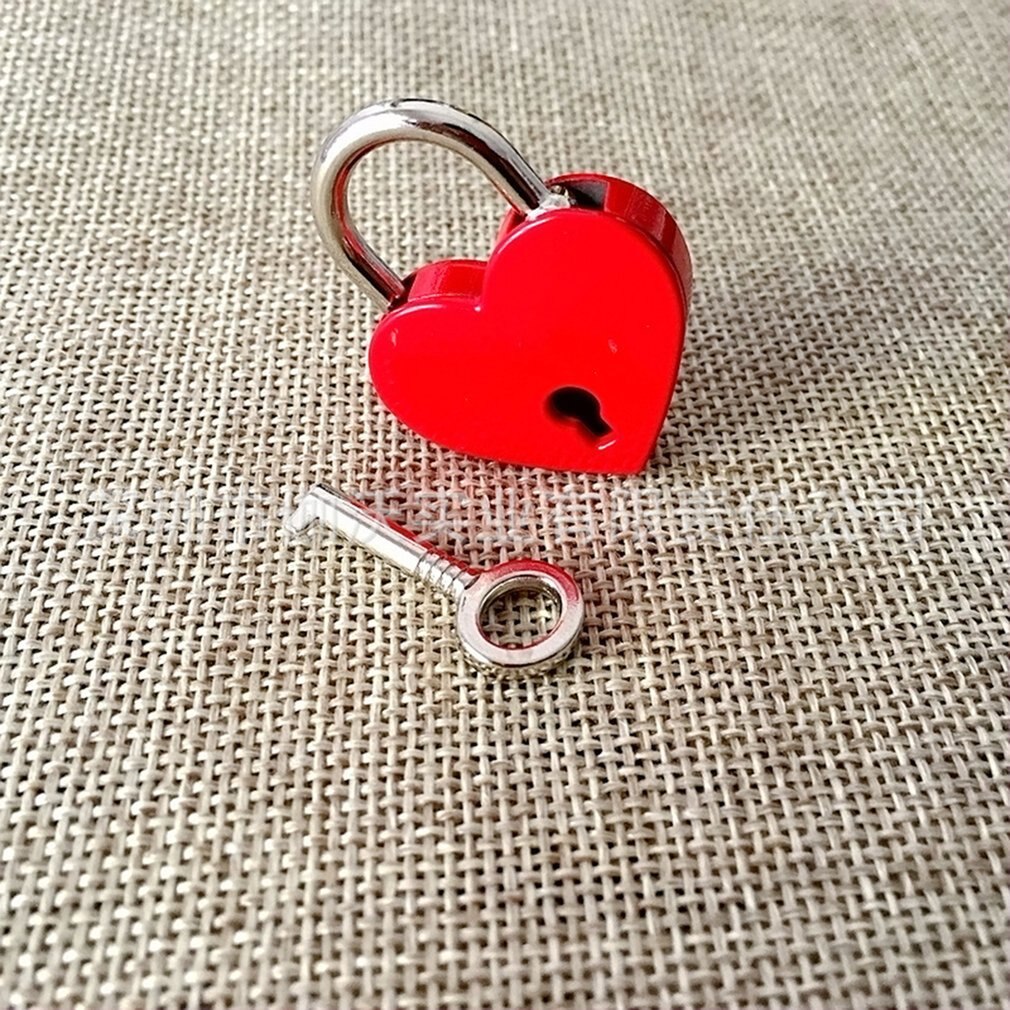 Cadenas en forme de coeur Vintage vieux Style Antique Mini cadenas avec serrure à clé pour voyage boîte à bijoux de mariage journal intime livre valise
