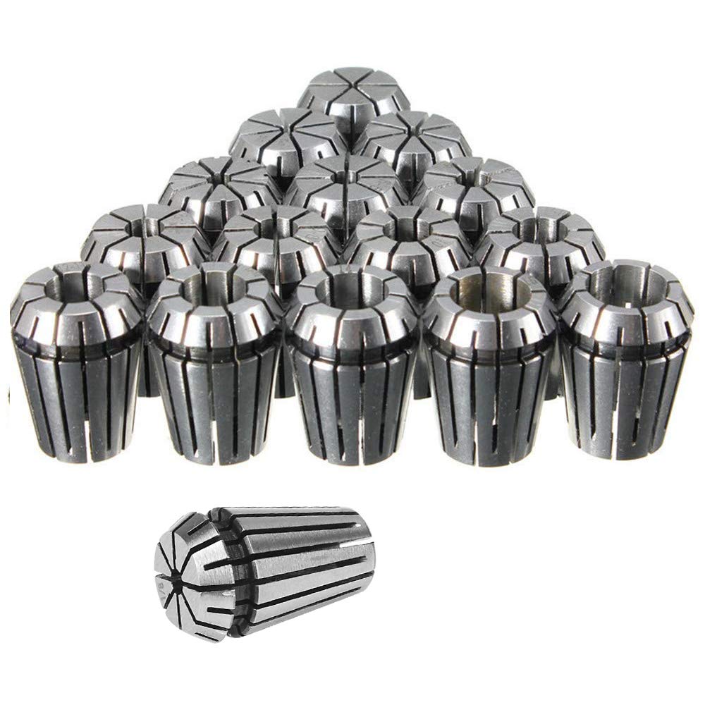 ER25 Spring Collet Set, ER25 1-16MM Accuracy 0.008 Spring Collet Chuck Set for CNC Engraving Machine &amp; Milling Lathe Tool Holder