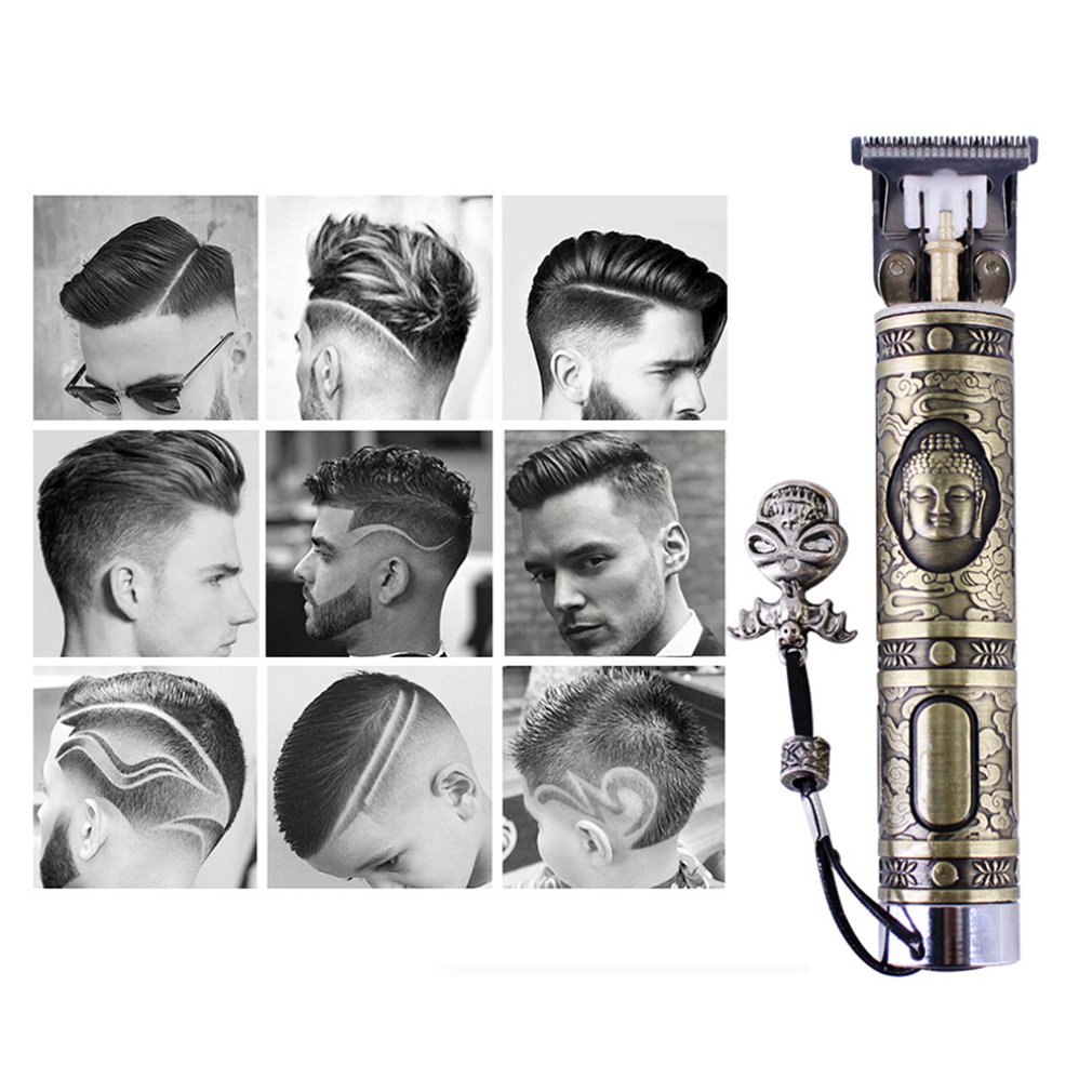 Hair Outliner Grooming Trimmer Small Silver Tube Small Copper Tube Hair Salon Battery Carving Electric Clipper