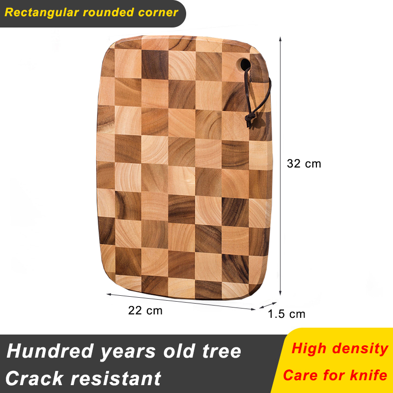 XITUO tavola in legno di acacia giunzione naturale grande utensili da cucina in legno nero di alta qualità tagliere antiscivolo per verzura in legno massello: Blu