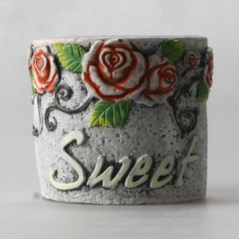 Rose Wijnstok Bloem Relief Europese Stijl Cement Pot Siliconen Mal Decoratieve Retro Industriële Handgemaakte Diy Mold Clay Craft Mold