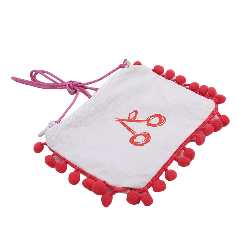 Crianças da criança vermelho borlas mini lona bolsa da moeda bolsa mensageiro bolsa de ombro cruz corpo doces moedas bolsas bolsa