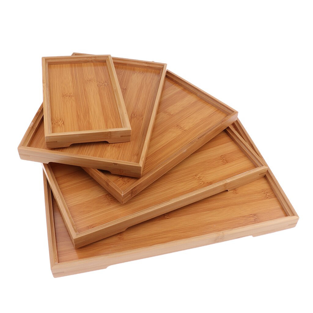 Various Wood Serving Trays Set Platter Decor Food Drinks Dining Bar Pub