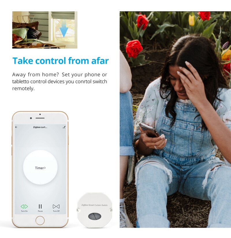 Tuya Smart Life Zigbee Curtain Switch Module,for Roller Shutter Blind Motor, APP Remote Control Support Google Home