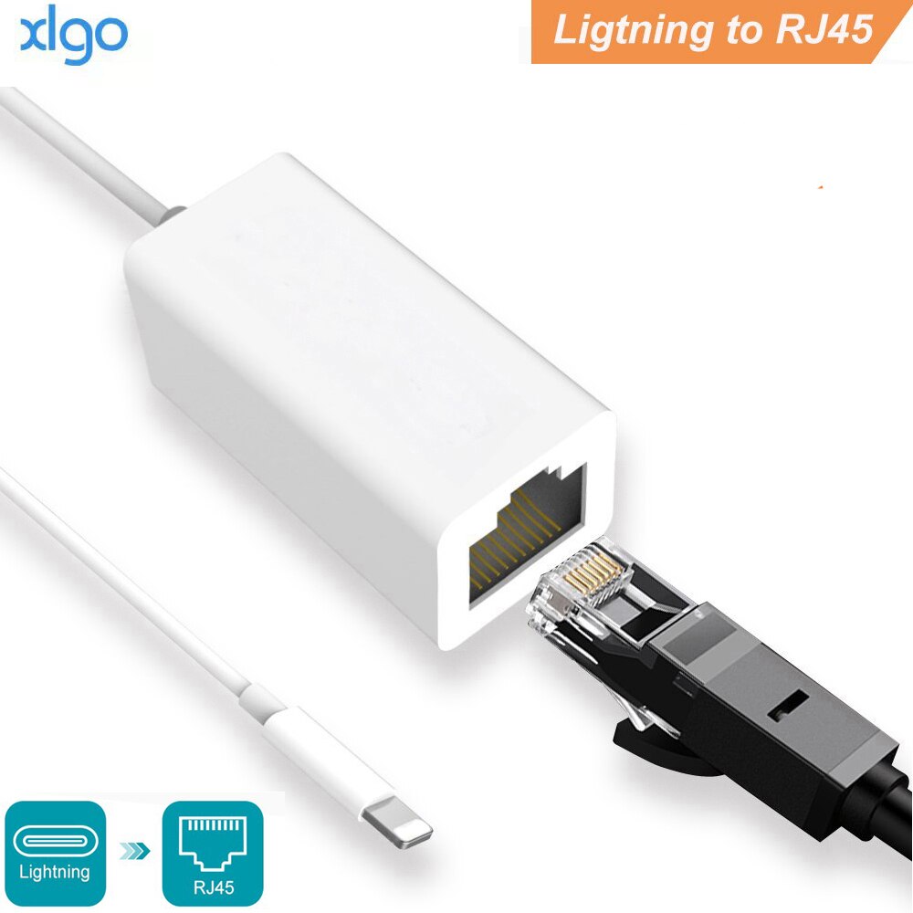 Voor Lightning Naar RJ45 Ethernet LAN Wired Network Adapter 100Mbps Netwerk Kabel Overzeese Reizen Compact Voor iPhone X/ iPad Serie