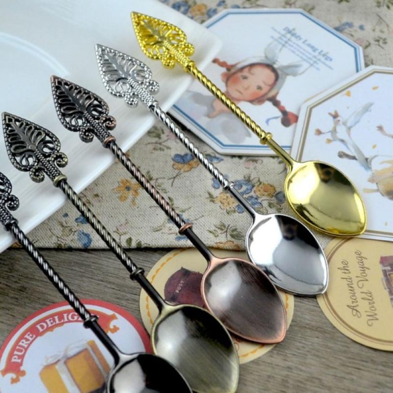 Stainless Steel Byzantine Medieval Retro Staff Coffee Spoon Teaspoon Spoon Wedding Ice Cream Spoons Kitchen Gadget Set Tableware