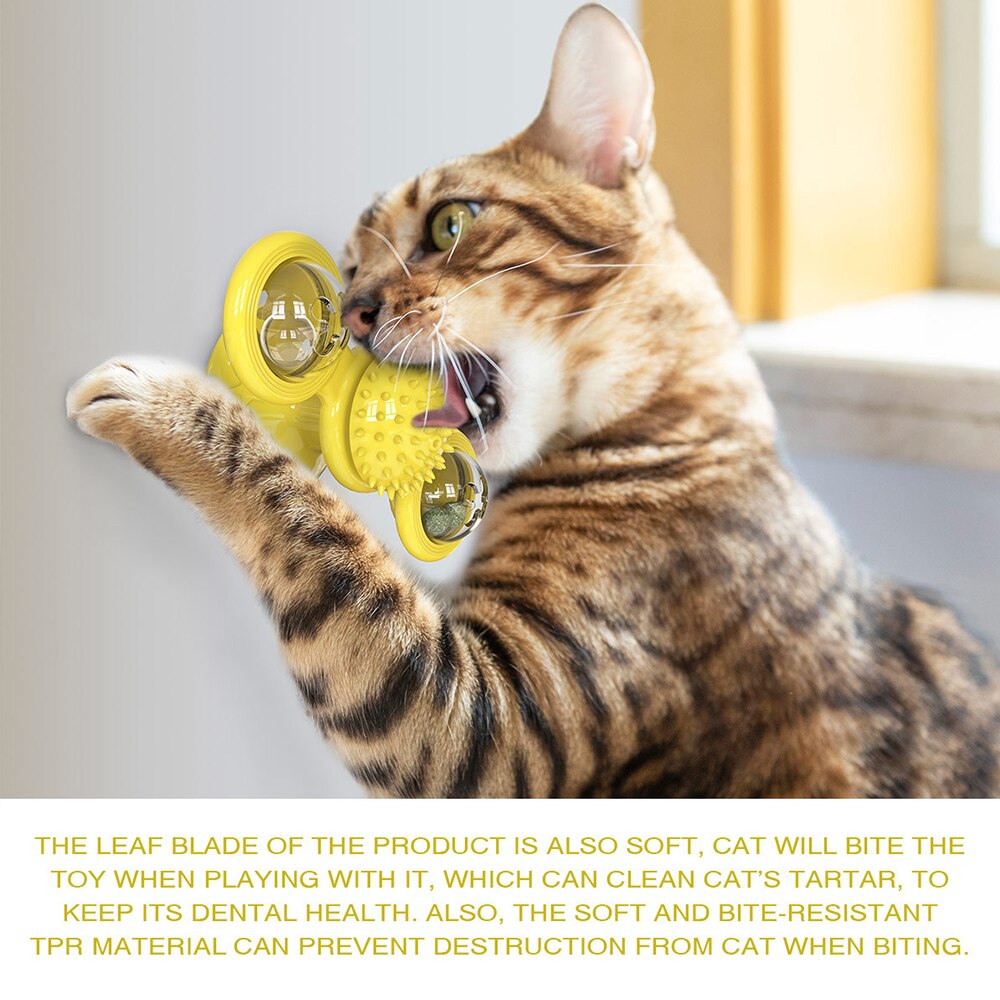 Multifunction Cat Scratcher Toys Spinning Windmill Turntable Cat Toys Scratching Itching Device Grinding Tooth Glowing Toy