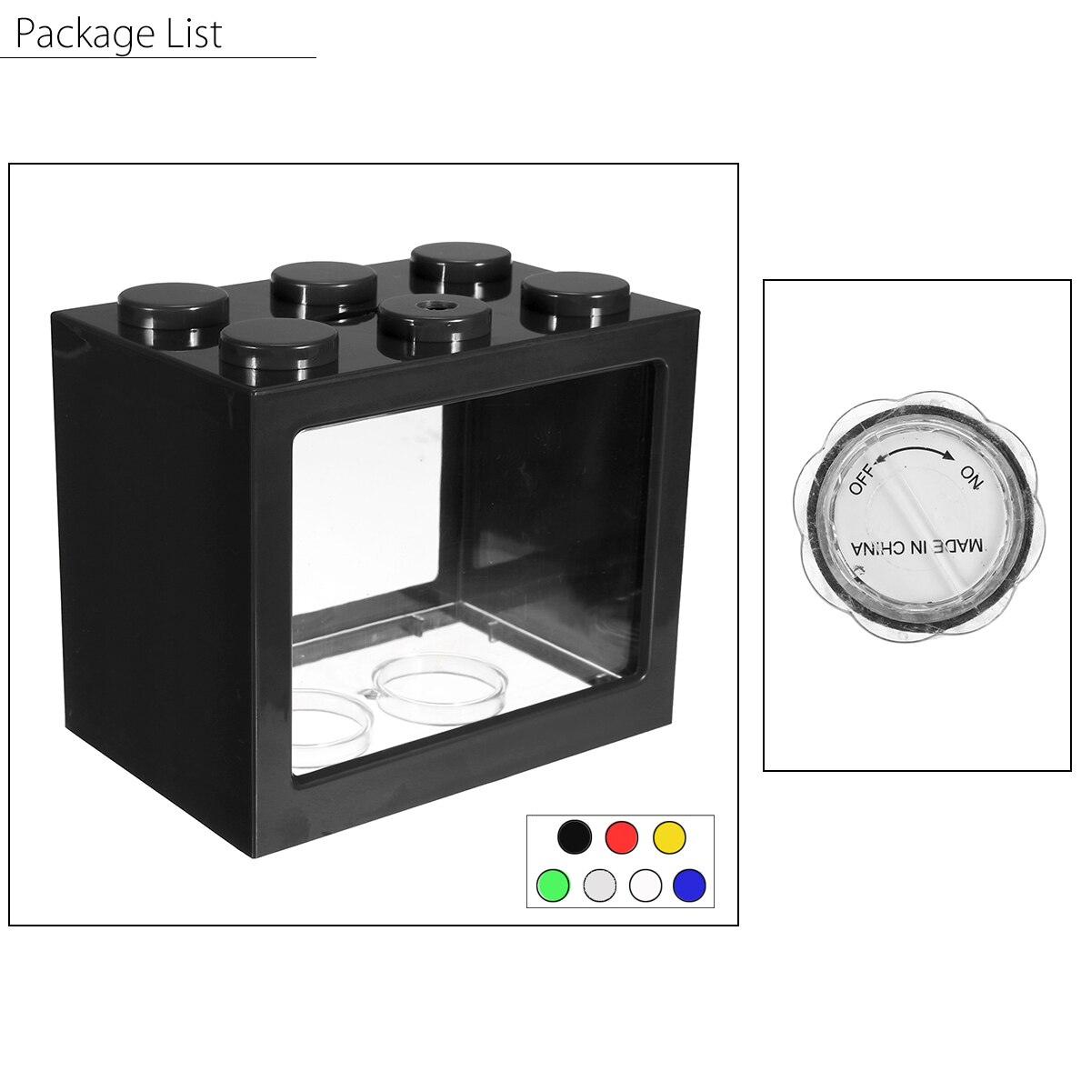 Mini acuario con luz LED para lámpara, tanque de peces Betta, cilindro de combate de peces USB, de escritorio, tazón de peces acuapónicos marinos, Fliter de agua