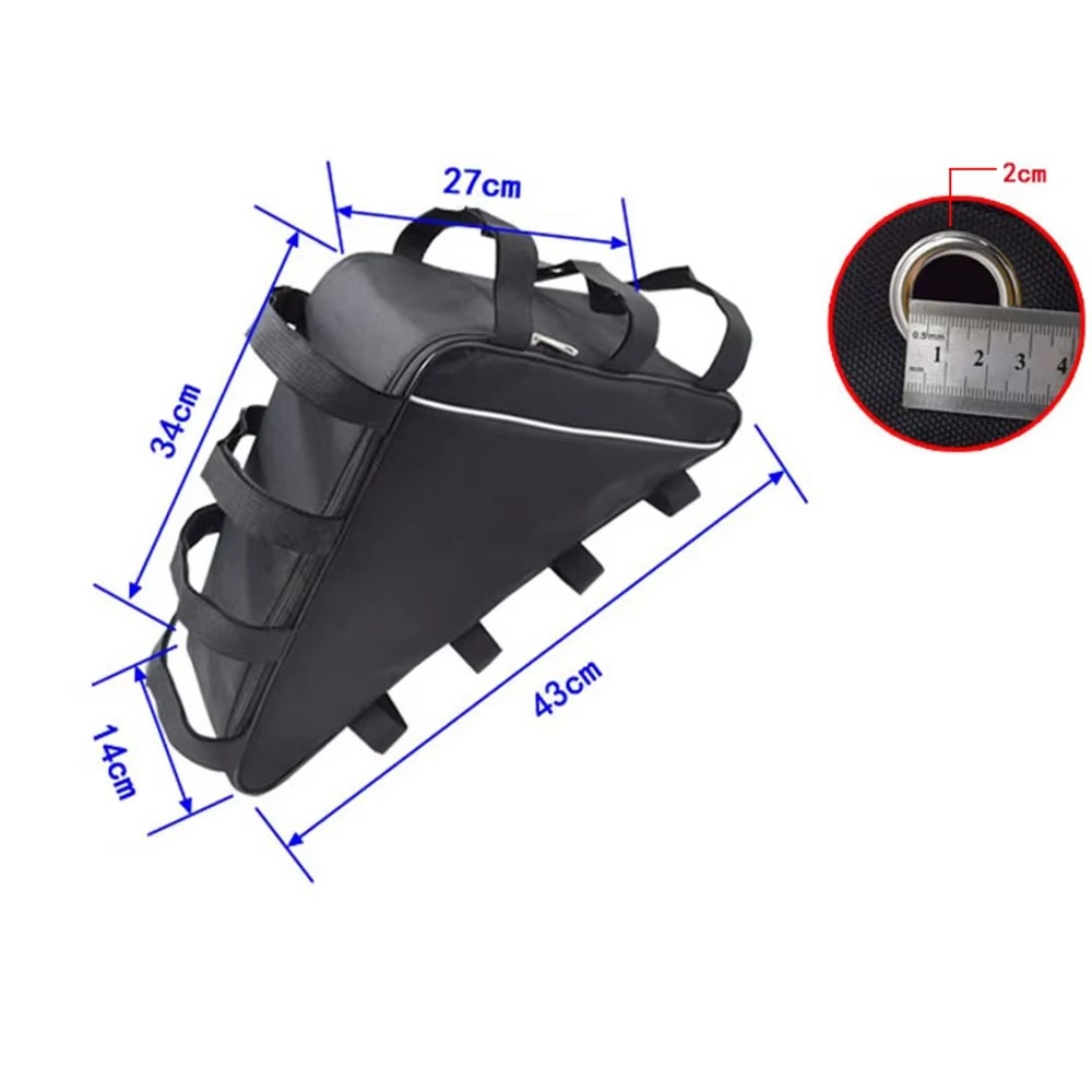 Borsa per batteria per bicicletta elettrica borse per ciclismo a triangolo borsa per telaio per bici da strada MT borse per ciclismo borse per tubo anteriore per bicicletta di grandi dimensioni