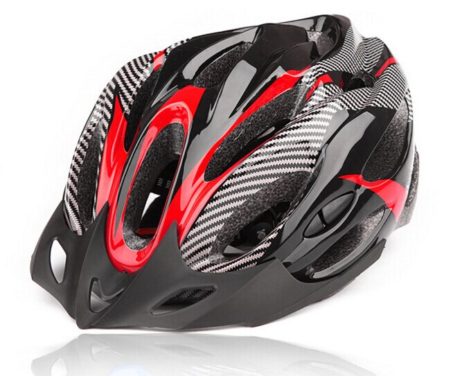 Unisex 6 farver cykelhjelme mat sorte mænd kvinder cykelhjelm mountain road cykel integreret støbte cykelhjelme: Rød