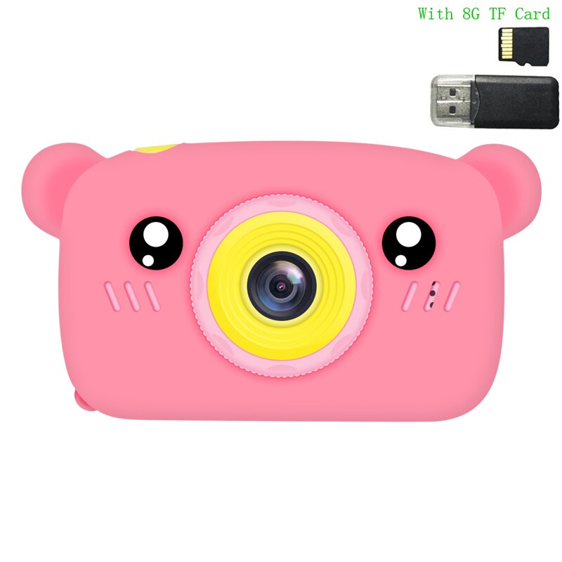 Toy Camera Mini Camera Kids Toys Cartoon Digital Camera Baby Toys 12.0M with 2.0 Inch IPS Screen Children Educational Toys: With 8G TF Card18