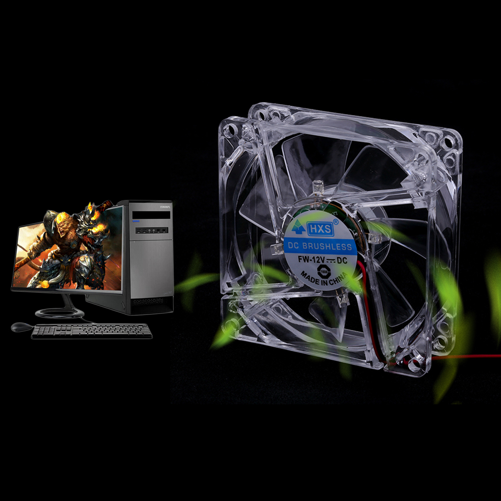 PC Computer CPU-ventilator 80 mm koelventilator met blauw kleurrijk licht 8025 8 cm Stil DC 12 V 4 LED lichtgevende chassisventilator behuizing koeler