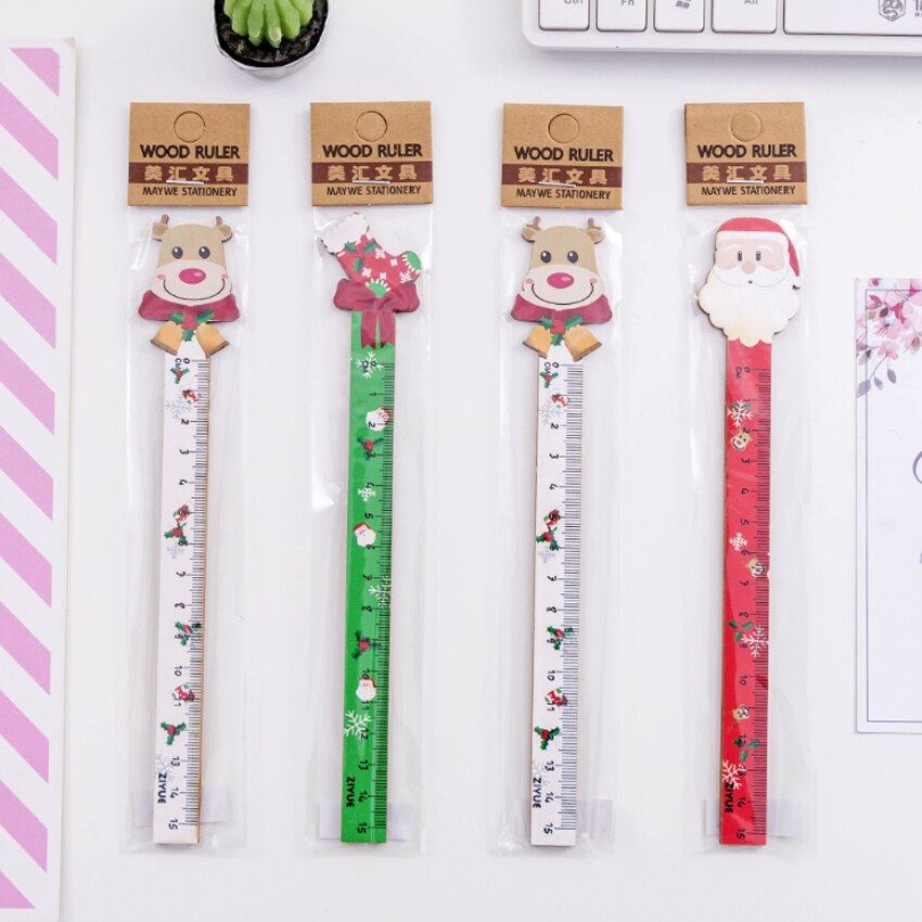 1 teile/los Koreanische Santa Clown kaktus Holz Sauerei Gerade Herrscher Lesezeichen Zeichnung Herrscher Schreibwaren Schule Liefert: Ursprünglich Titel