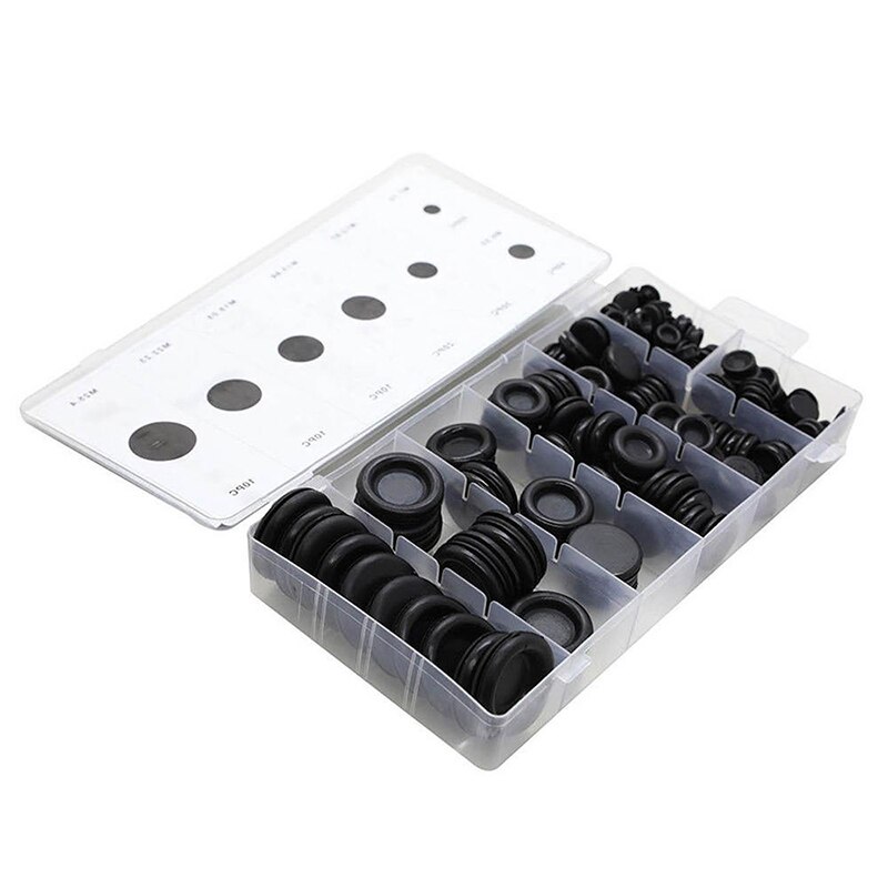 170pcs Rubber Grommet Firewall Buraco Conjunto Plugue Fio Elétrico Do Carro Junta Kit Pacote