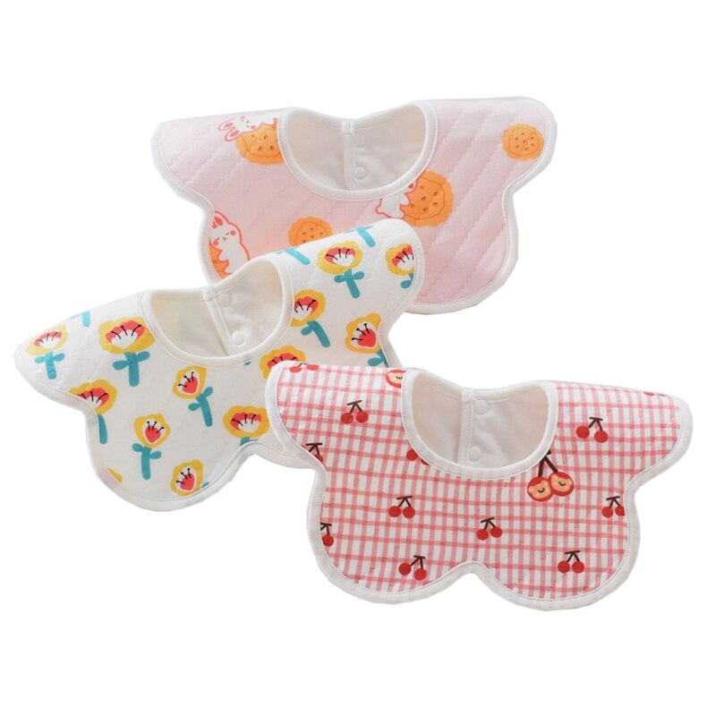 3pcs/lot Newborn Infant Baby Bids Adjustable Boys Girls Soft Breathable Cotton Animal Print Cute Feeding Bibs Baby Boy Stuff