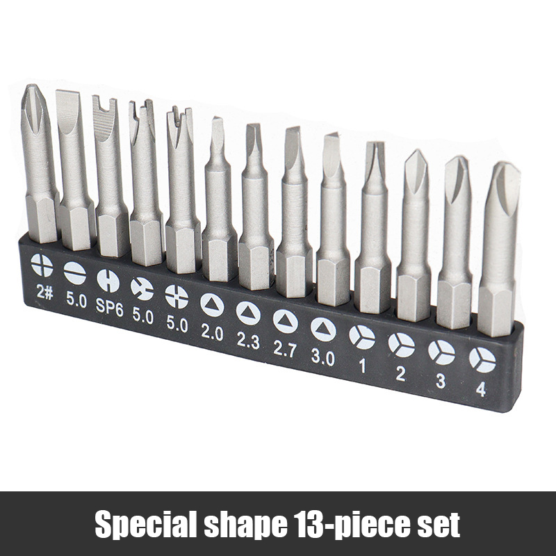 4/7/13 Stuks Speciale Vormige Schroevendraaier Set 50 Mm U-vormige Y-Type Driehoek Innerlijke kruis Drie Punten Schroevendraaier Bit Boor Onderdelen Tool: Paars