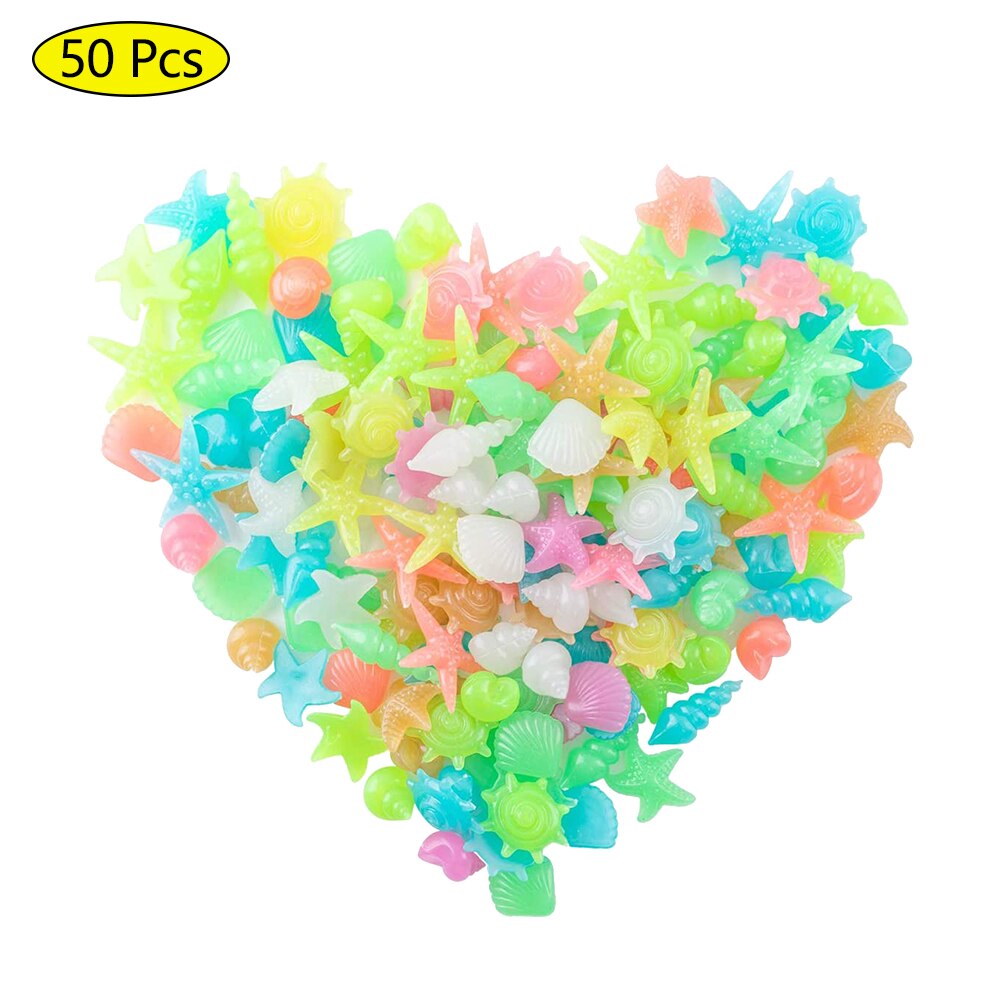 50/10pcs Glow in the Dark Garden Marine Luminous Stone Shell Conch for Walkways Garden Path Patio Lawn Garden Yard Decor