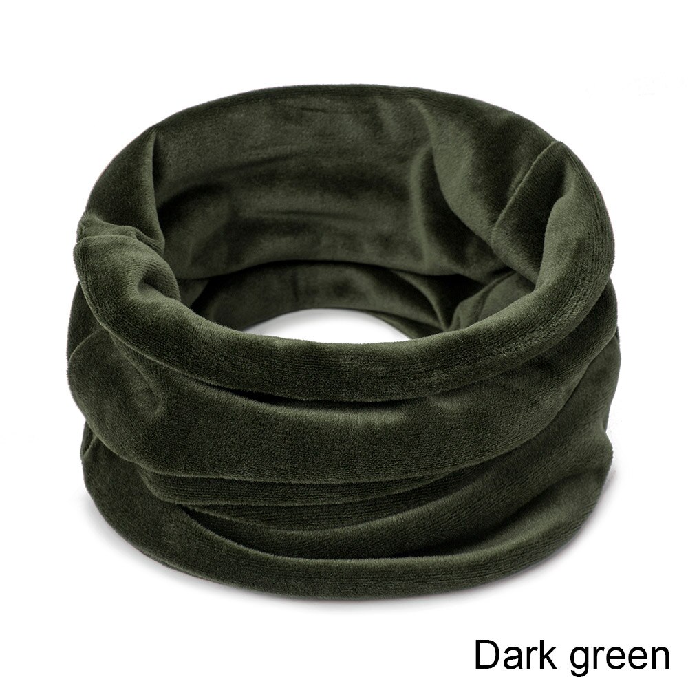Gruppe hoppe kvinders efterår vinter tørklæde afslappet ring strikket ring tørklæde til mænd ensfarvet blød hals tørklæde halstørklæde: Mørkegrøn