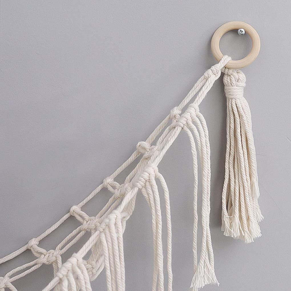 Boho Pluche Speelgoed Hangmat Driehoekige Hangende Geweven Knuffel Opberghouder Organizer Wandtapijtnet