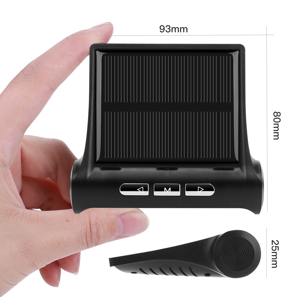 Pantalla LED Digital 3 en 1 portátil, reloj Solar para coche, termómetro, indicador, medidor de Panel para coche