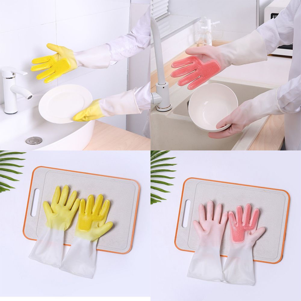 Durable Multifunction Washing Gloves Cleaning Housework Dishwashing Tools Silicone Dishwashing Gloves Cleaning Gloves